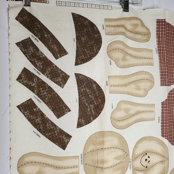 Vintage Daisy Kingdom Harvest Pillow Pals Autumn Scarecrow Teddy Bear Brown Gree - Picture 5 of 7